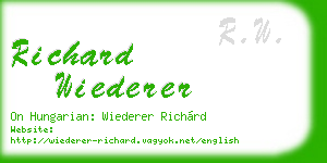richard wiederer business card